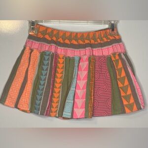 Devotion Twins Stars Belle Girls Embroidered Skirt Pink Orange Size 8/10 Years